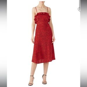 THE KOOPLES
Leopard Print Flutter Silk Slip Dress, size 3